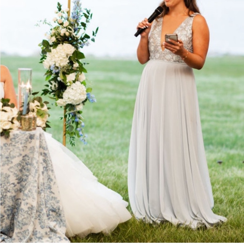 JENNY YOO x Anthropologie BHLDN Kinsley Dress Whisper Blue Gown Formal - 12 NWT - Picture 6 of 6